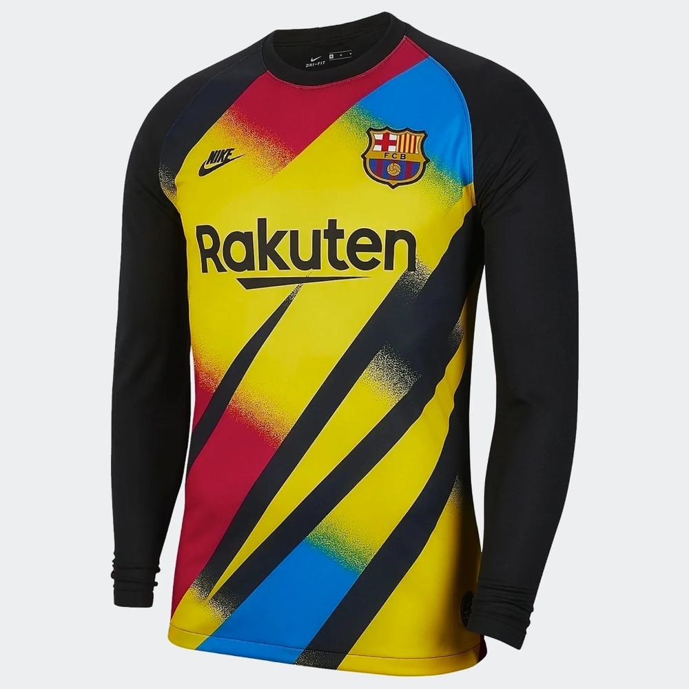 Nike FC Barcelona 2019-20 Long Sleeve Goalie Jersey BV1483-720 (Black/Yellow)